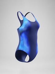 Speedo Blue Print Medalist Swimsuit - Image 3 of 6