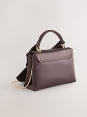 Chocolate Brown Satin Effect Bow Hand Held Bag - Image 7 of 9