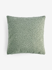 Sage Green 50 x 50cm Wooly Texture Knit Cushion - Image 2 of 2