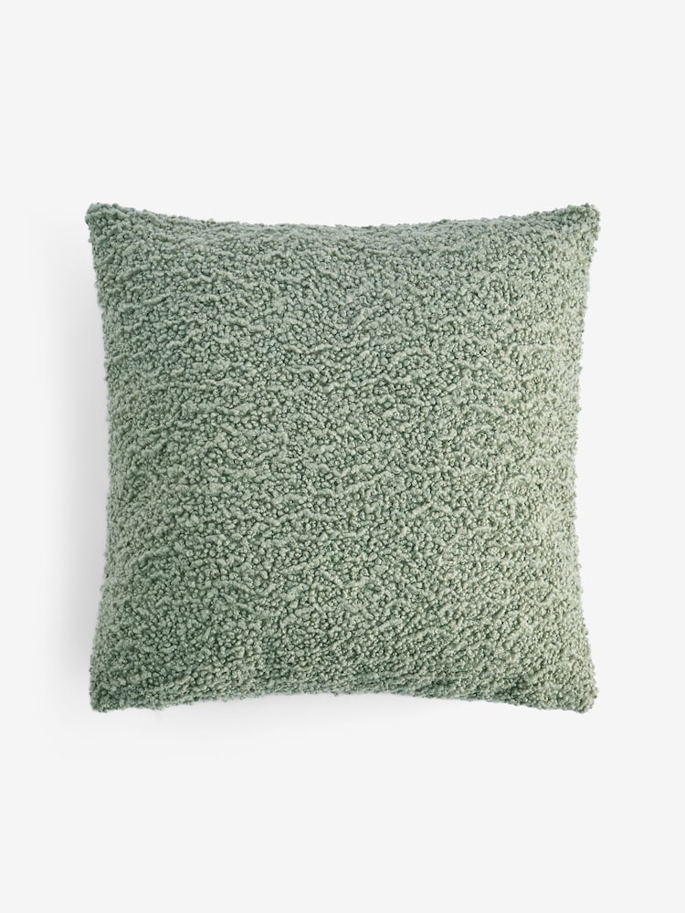 Sage Green 50 x 50cm Wooly Texture Knit Cushion - Image 2 of 2 Sage Green 50 x 50cm Wooly Texture Knit Cushion - Image 2 of 2