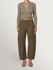 Citizens of Humanity Green Marcelle Low Slung Cargo Trousers In Sateen - Image 1 of 9