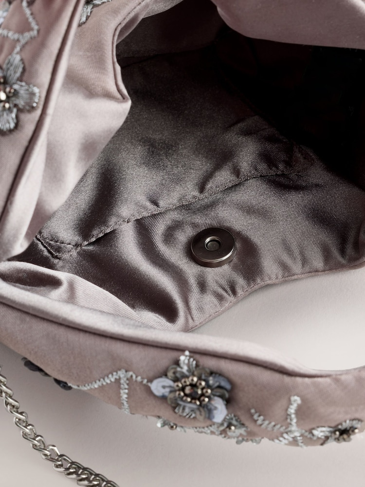 Grey Oversized Slouchy Clutch Bag - Image 8 of 8 Grey Oversized Slouchy Clutch Bag - Image 8 of 8