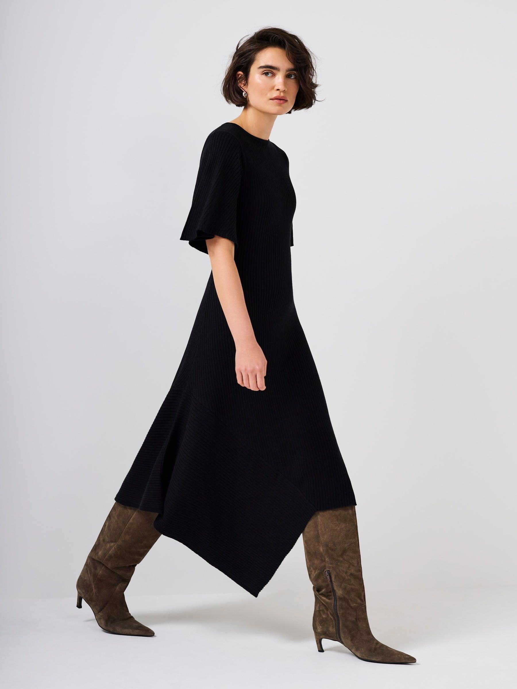 Buy Mint Velvet Black Ribbed Knit Midi Dress from Next USA