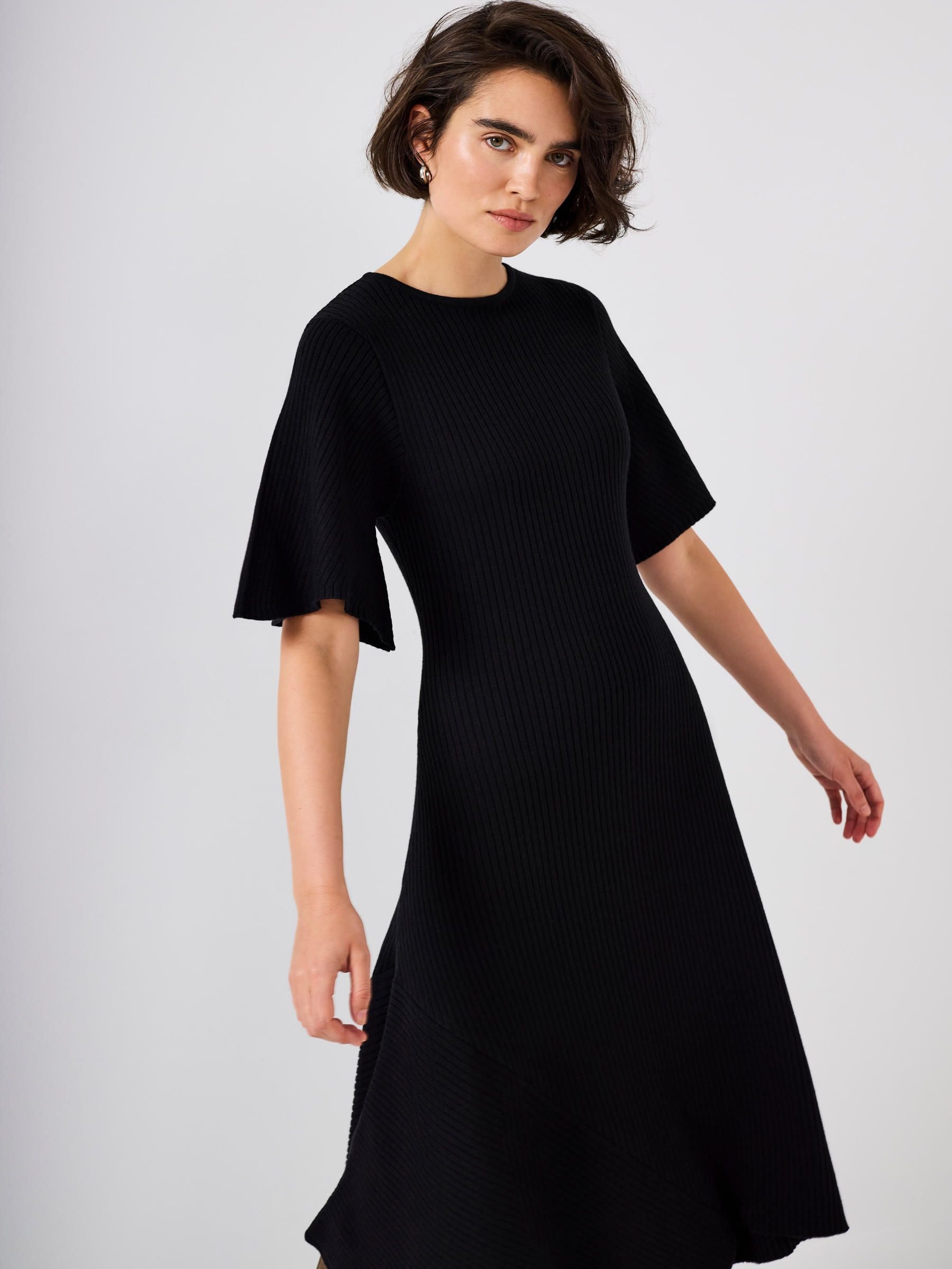 Buy Mint Velvet Black Ribbed Knit Midi Dress from Next USA