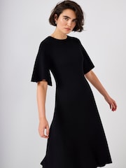 Noir - Robe mi-longue Mint Velvet en maille côtelée - Image 3 de 8