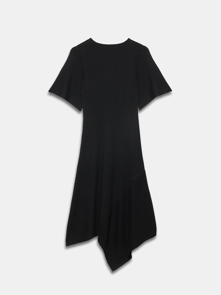 Noir - Robe mi-longue Mint Velvet en maille côtelée - Image 8 de 8