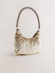 Gold Embellished Tassel Shoulder Bag - Image 2 of 5
