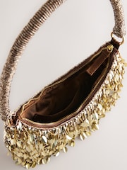 זהב - Embellished Tassel Shoulder Bag - תמונה 7 מתוך 7