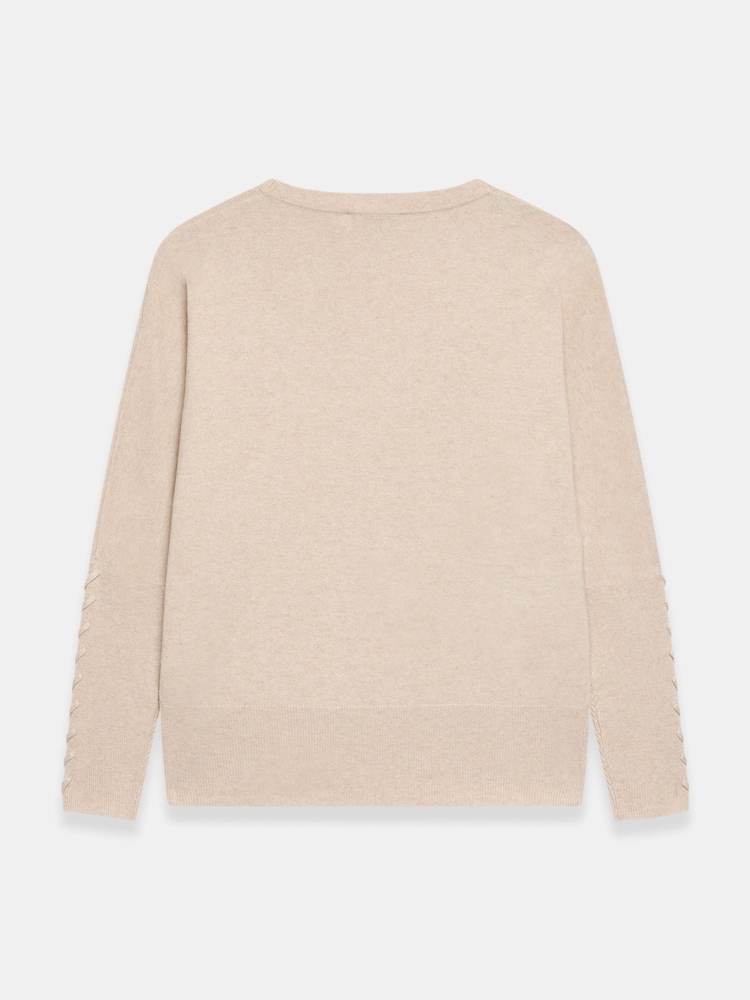 Mint Velvet Natural Cotton Blend Stitch Detail Jumper - Image 7 of 7 Mint Velvet Natural Cotton Blend Stitch Detail Jumper - Image 7 of 7