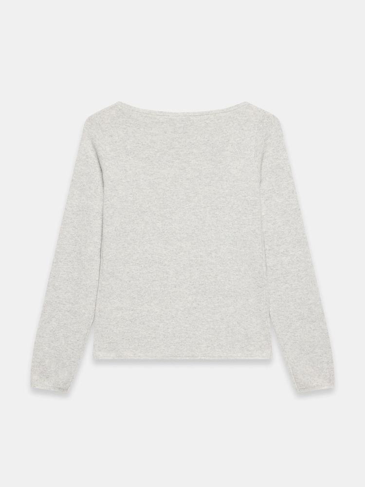 Mint Velvet Grey Button Detail Knit Top - Image 7 of 7