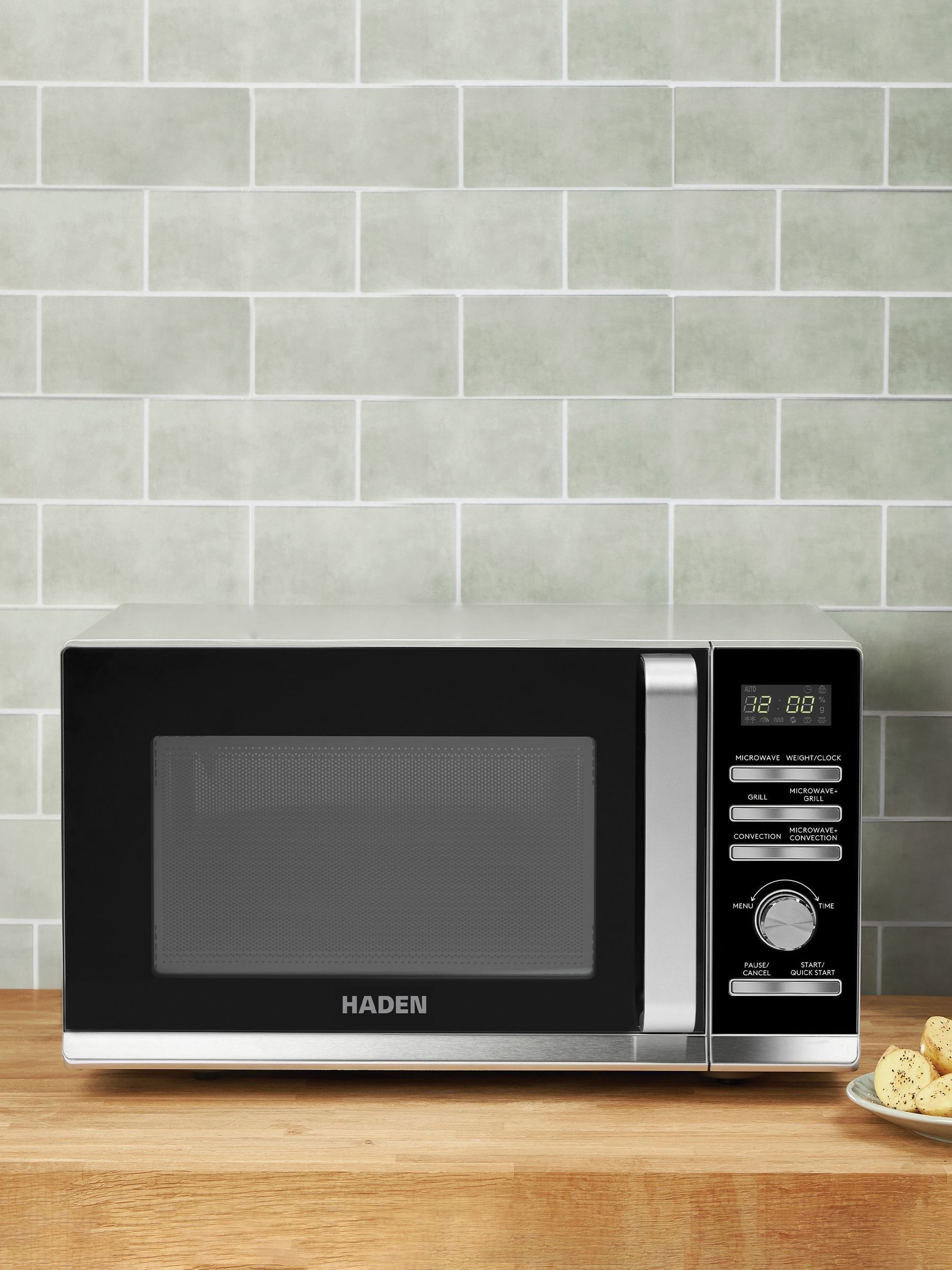 Haden Unisex Black Silver Black Silver 25L Combi Microwave - Image 1