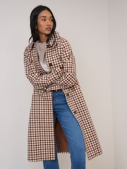 Nobodys Child Brown Gingham Car Coat - Image 1 of 5
