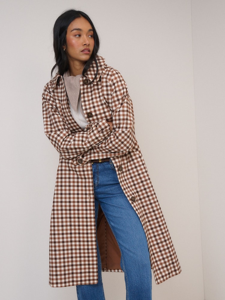 Nobodys Child Brown Gingham Car Coat - Image 1 of 5