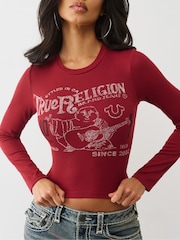 True Religion Red Printed Buddha Long Sleeve Baby T-Shirt - Image 5 of 5