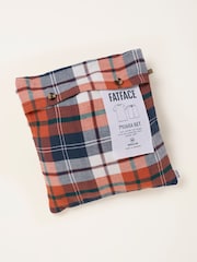 FatFace Stevens 2 Piece Navy Orange Check Short Pyjama Set - Image 7 of 7