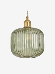 MADE.COM Green Briz Ribbed Glass Easy Fit Light Shade - Image 5 of 6