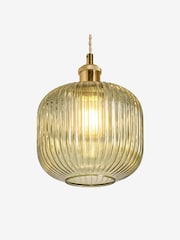 MADE.COM Green Briz Ribbed Glass Easy Fit Light Shade - Image 6 of 6