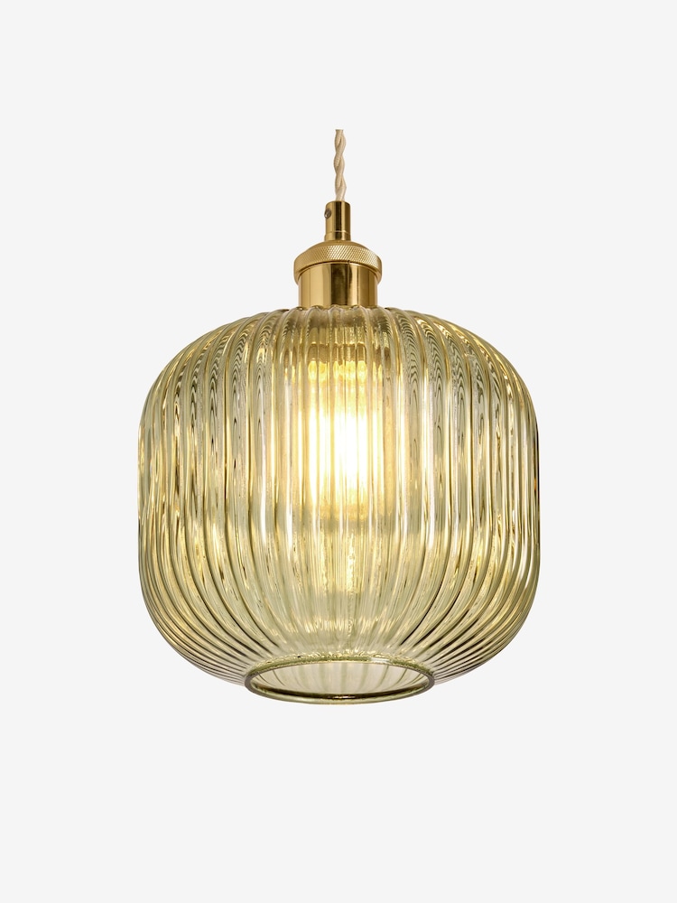 MADE.COM Green Briz Ribbed Glass Easy Fit Light Shade - Image 6 of 6 MADE.COM Green Briz Ribbed Glass Easy Fit Light Shade - Image 6 of 6