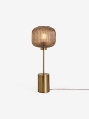 MADE.COM Amber Brown Briz Ribbed Glass Table Light - Image 5 of 5