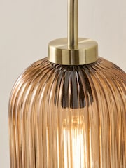 MADE.COM Amber Brown Briz Ribbed Glass Wall Light - Image 2 of 5