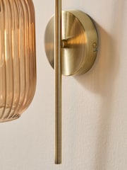 MADE.COM Amber Brown Briz Ribbed Glass Wall Light - Image 3 of 5
