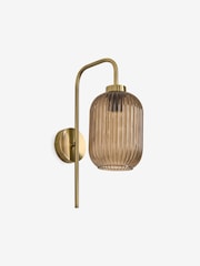 MADE.COM Amber Brown Briz Ribbed Glass Wall Light - Image 4 of 5