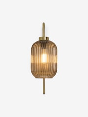MADE.COM Amber Brown Briz Ribbed Glass Wall Light - Image 5 of 5