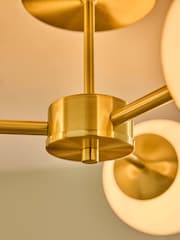 MADE.COM Brass/Opal Glass Globe 3 Light Flush Fitting Ceiling Light - Image 4 of 6