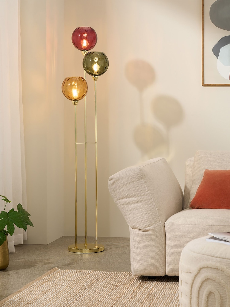 MADE.COM Green/ Red Ilaria 3 Light Floor Lamp - Image 1 of 4 MADE.COM Green/ Red Ilaria 3 Light Floor Lamp - Image 1 of 4
