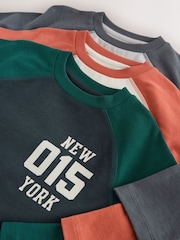 Raglan Graphic Long Sleeve Relaxed Fit T-Shirts 3 Pack (3-16yrs) - Image 7 of 7