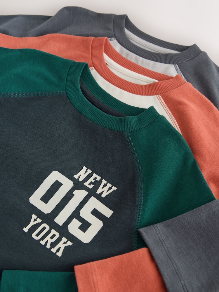 Raglan Graphic Long Sleeve Relaxed Fit T-Shirts 3 Pack (3-16yrs) - Image 7 of 7 Raglan Graphic Long Sleeve Relaxed Fit T-Shirts 3 Pack (3-16yrs) - Image 7 of 7