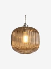 MADE.COM Brown Briz Ribbed Glass Easy Fit Light Shade - Image 4 of 5
