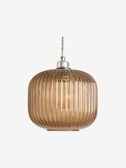 MADE.COM Brown Briz Ribbed Glass Easy Fit Light Shade - Image 5 of 5