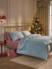 Blue Smiling Icons Christmas Reversible Duvet Cover and Pillowcase Set - Image 3 of 7