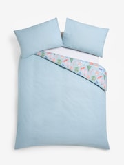 Blue Smiling Icons Christmas Reversible Duvet Cover and Pillowcase Set - Image 7 of 7