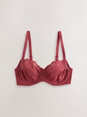 Burgundy Red/Chocolate/Yellow Non Padded Balcony DD+ Lace Bras 3 Pack - Image 15 of 18