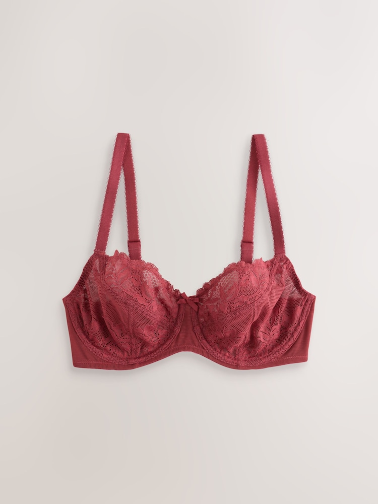 Burgundy Red/Chocolate/Yellow Non Padded Balcony DD+ Lace Bras 3 Pack - Image 15 of 15 Burgundy Red/Chocolate/Yellow Non Padded Balcony DD+ Lace Bras 3 Pack - Image 15 of 15