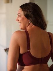 Burgundy Red/Chocolate/Yellow Non Padded Balcony DD+ Lace Bras 3 Pack - Image 7 of 18