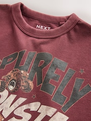 Berry Red Monster Truck Washed Graphic T-Shirt (3-16yrs) - Image 3 of 4