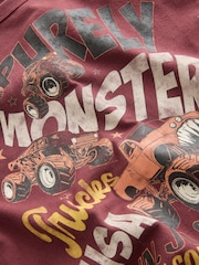 Berry Red Monster Truck Washed Graphic T-Shirt (3-16yrs) - Image 4 of 4