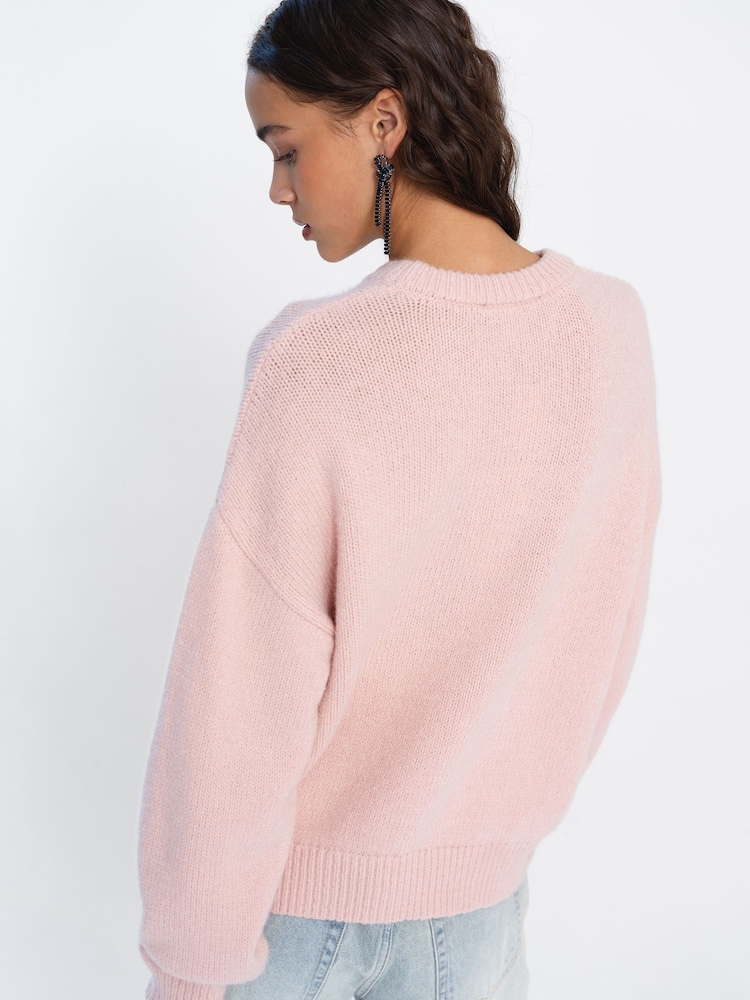 French Connection Pink Patrice Knit Floral Motif Jumper - Image 2 of 5