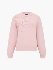 French Connection Pink Patrice Knit Floral Motif Jumper - Image 5 of 5