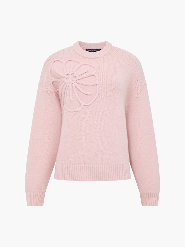 French Connection Pink Patrice Knit Floral Motif Jumper - Image 5 of 5