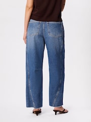 Whistles Blue Authentic Raw Hem Barrel Jeans - Image 2 of 5