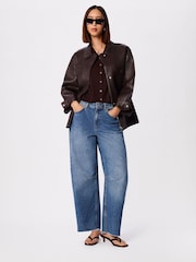 Whistles Blue Authentic Raw Hem Barrel Jeans - Image 3 of 5