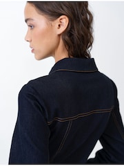 French Connection Blue Yami Raw Wash Denim Structured Dress - Image 3 of 5