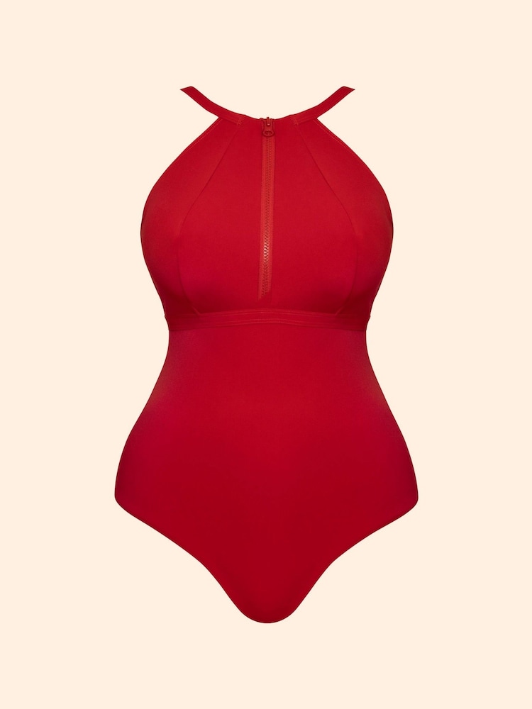 Curvy Kate Red Zip Tide Non-Wired Multiway Swimsuit - Image 6 of 6