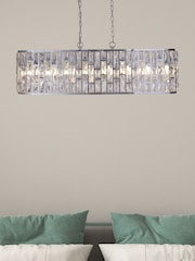 Searchlight Chrome 8 Light Clear Glass Pendant - Image 1 of 5