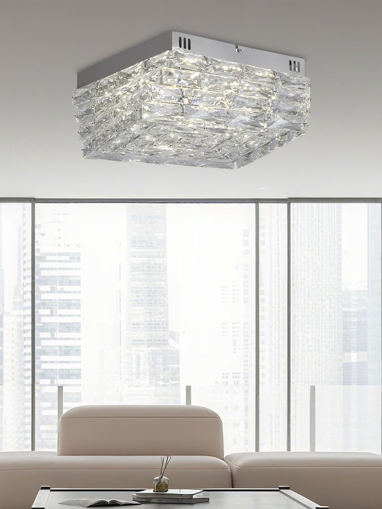 Searchlight Chrome and Clear Clear Crystal Flush - Image 1 of 4