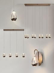 Searchlight Latte and Champagne 1 Textured Glass Wall Light - Image 2 of 5